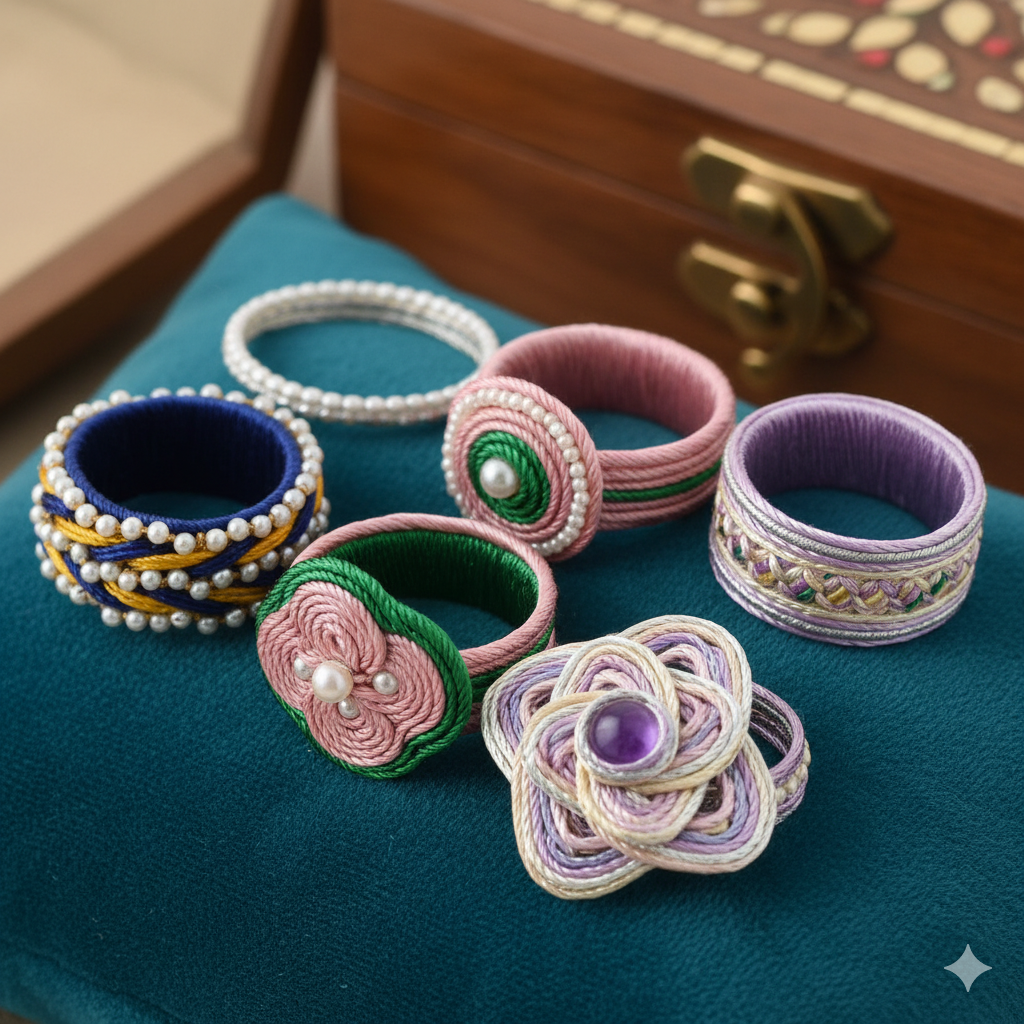 Customized Silk Thread Finger Rings