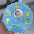 Resin Art Baby Birth Plaque with Name, Photo & Details